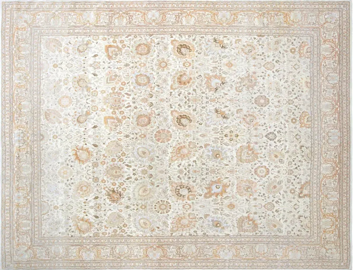 1960s Persian Tabriz Carpet -11'9"x15'4" - Beige