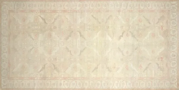 2000s Egyptian Sultanabad Rug-9'6"x19'4" - Beige - Beige