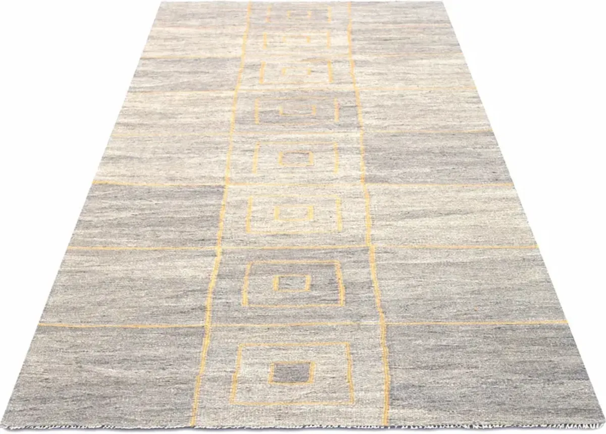 1960s Turkish Kilim - 3'6" x 9' - Handcrafted - Gray