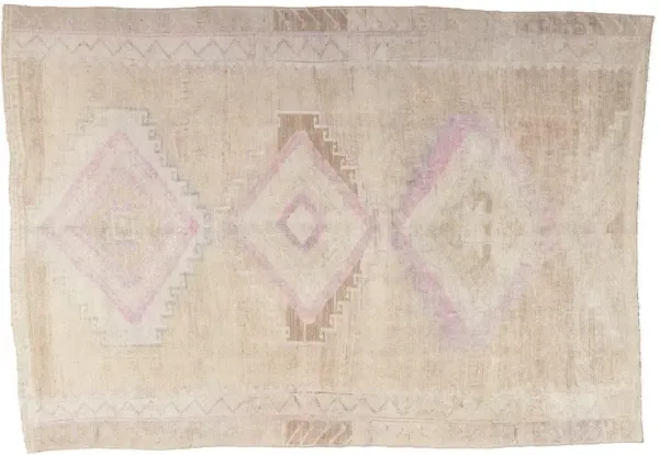 Muted Vintage Oushak Rug, 6'08 x 9'06