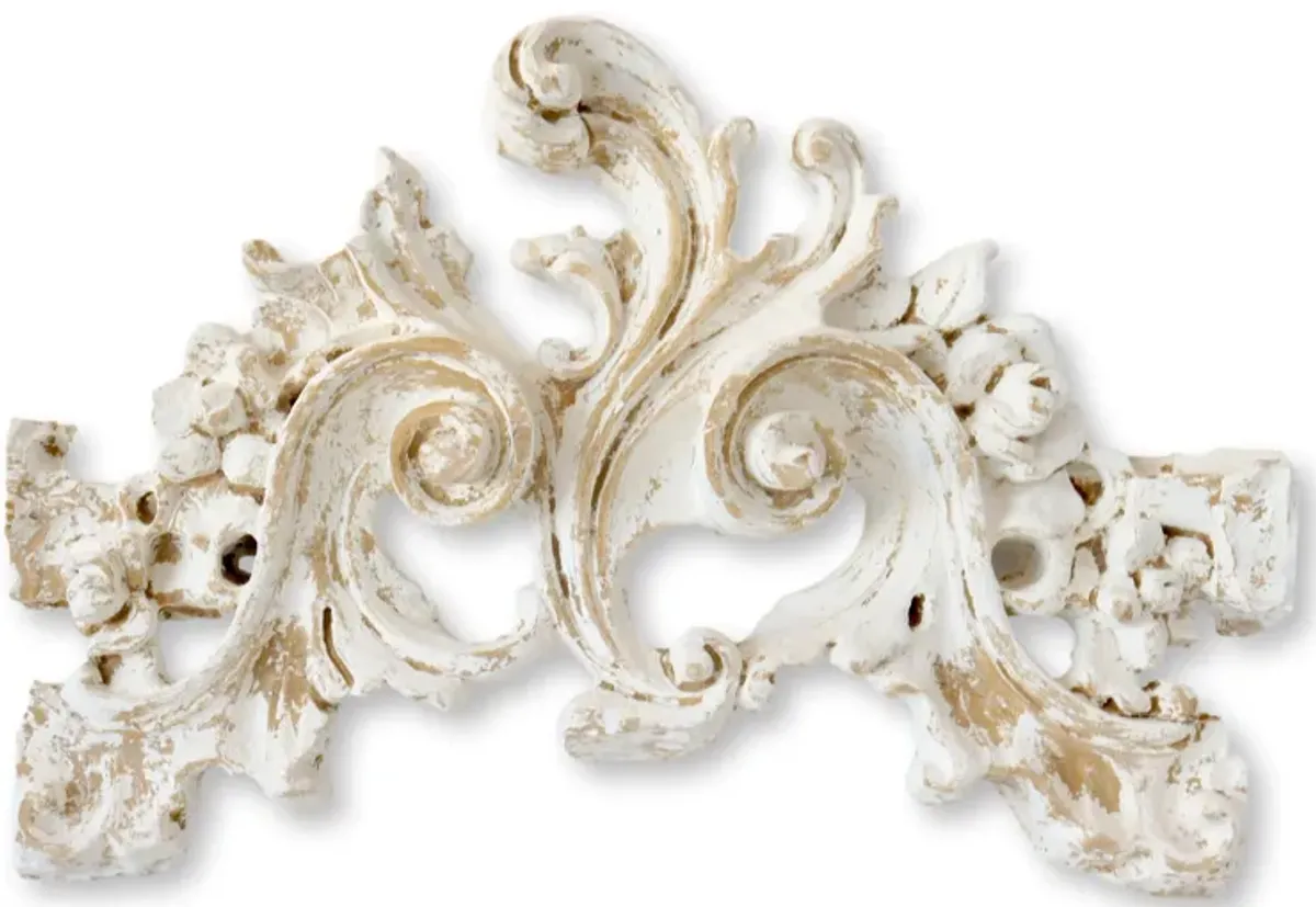 French Whitewash Wall/Over Door Pediment