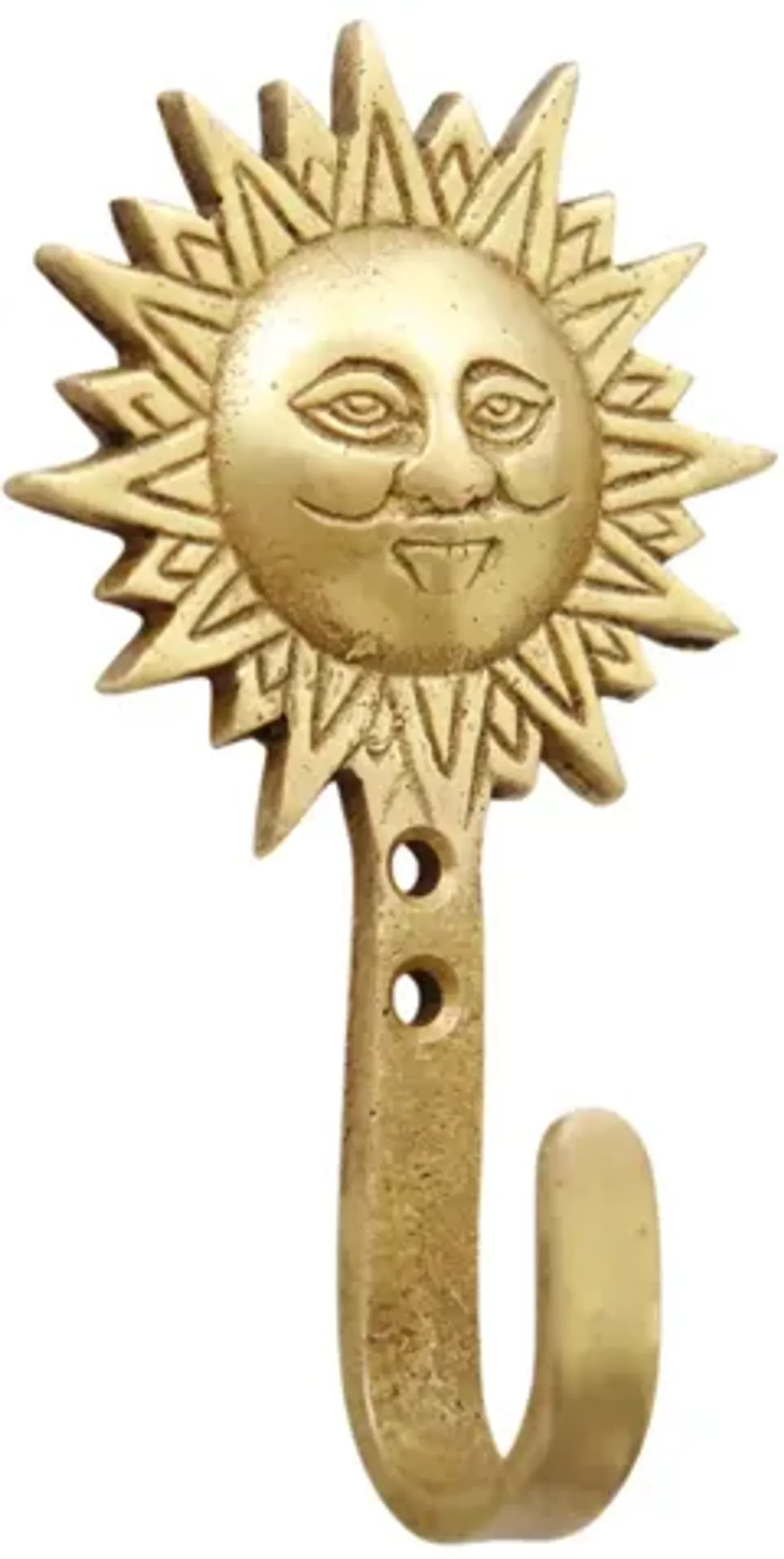 Bohemian Sun Brass Wall Hooks - Set of 4 - Gold