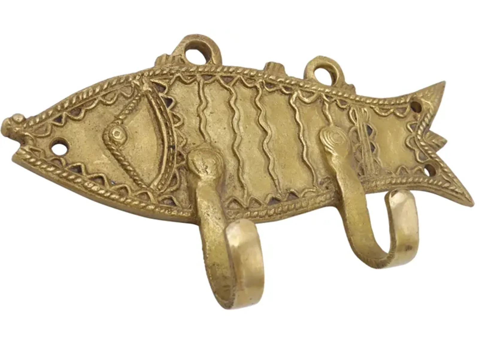 Bohemian Brass Fish Wall Hooks