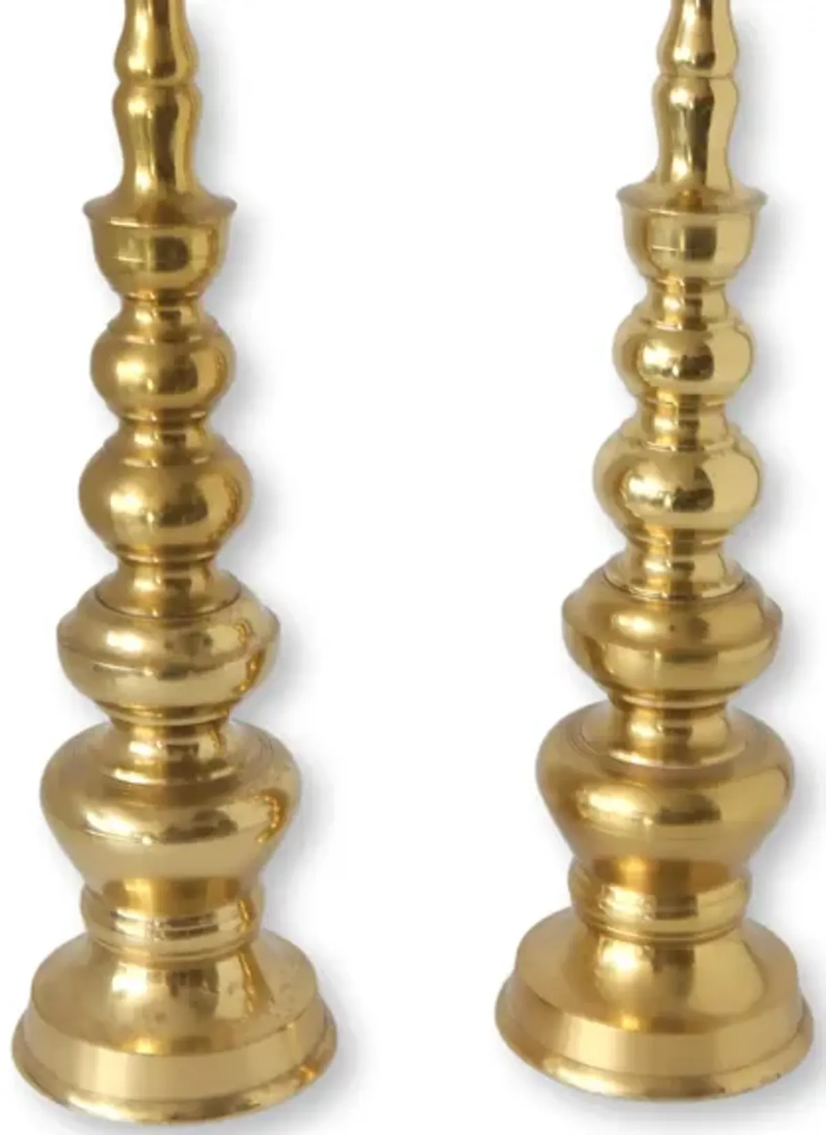 Midcentury Japanese Brass Candlesticks - Gold