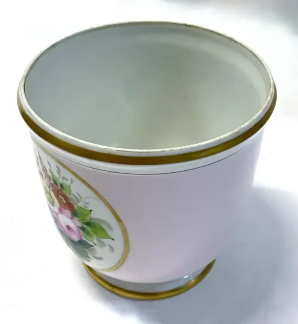 Portuguese Floral Porcelain Cachepot - White