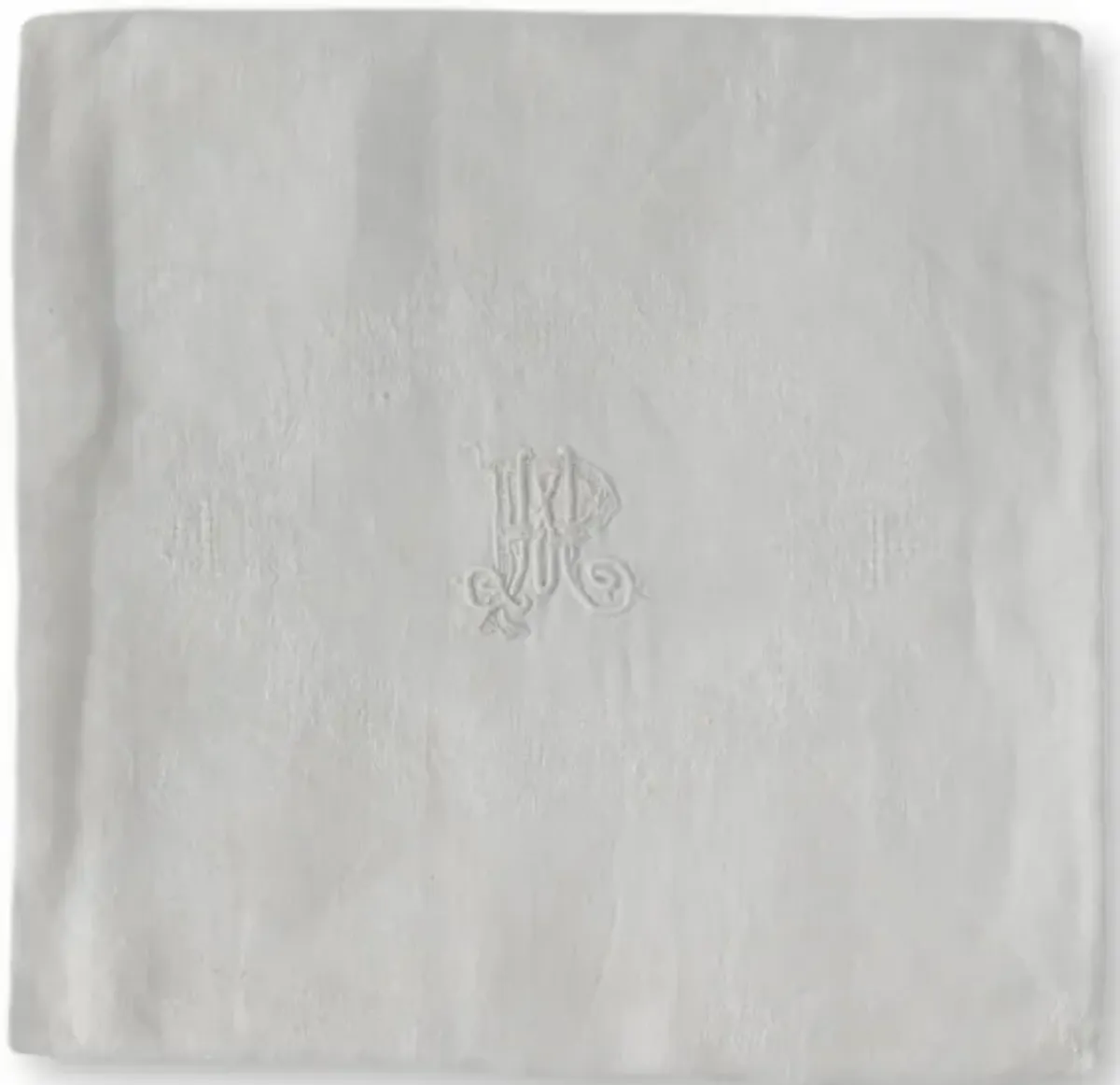 French "PM"/"MP" Dinner Napkins - Set of 12 - White