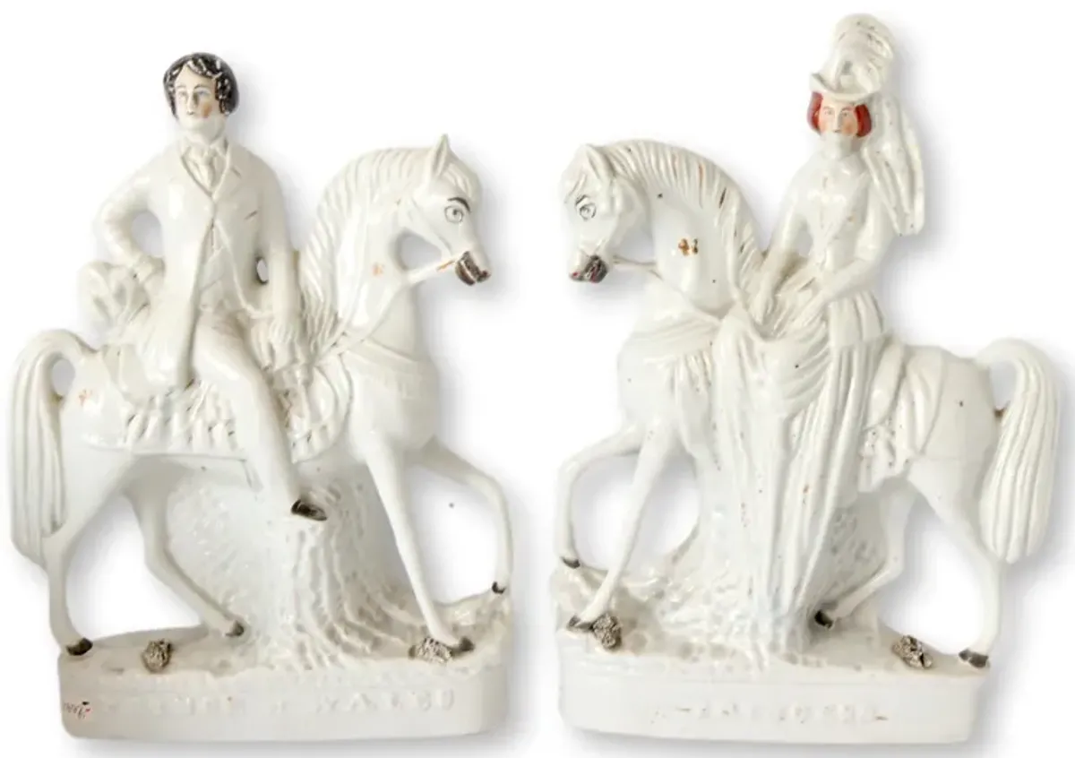 Staffordshire Prince & Princess Of Wales - Handcrafted - White