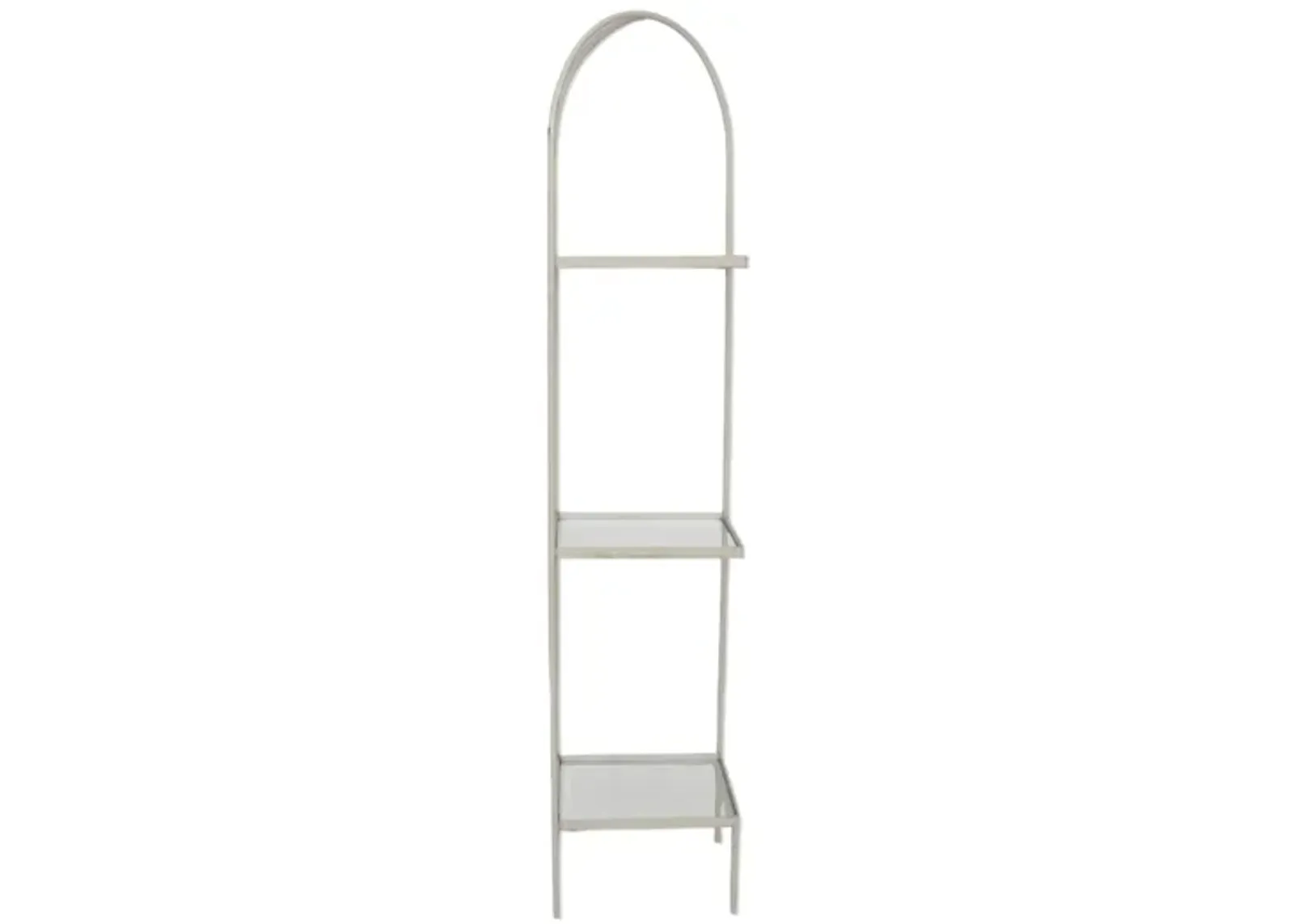 Arched White Metal Corner Plant Stand - Clear