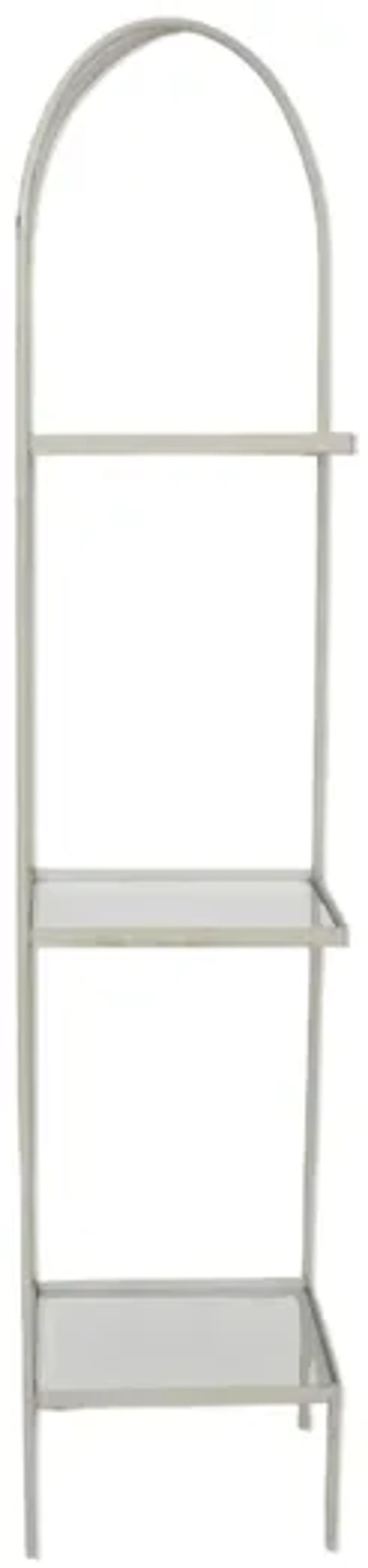 Arched White Metal Corner Plant Stand - Clear