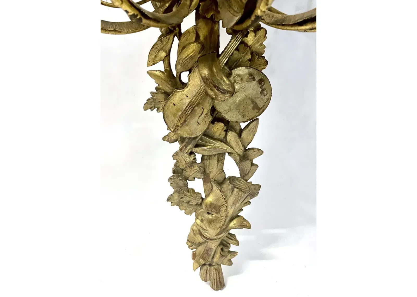 Gilt Brass Ribbon & Music Wall Sconce - Gold