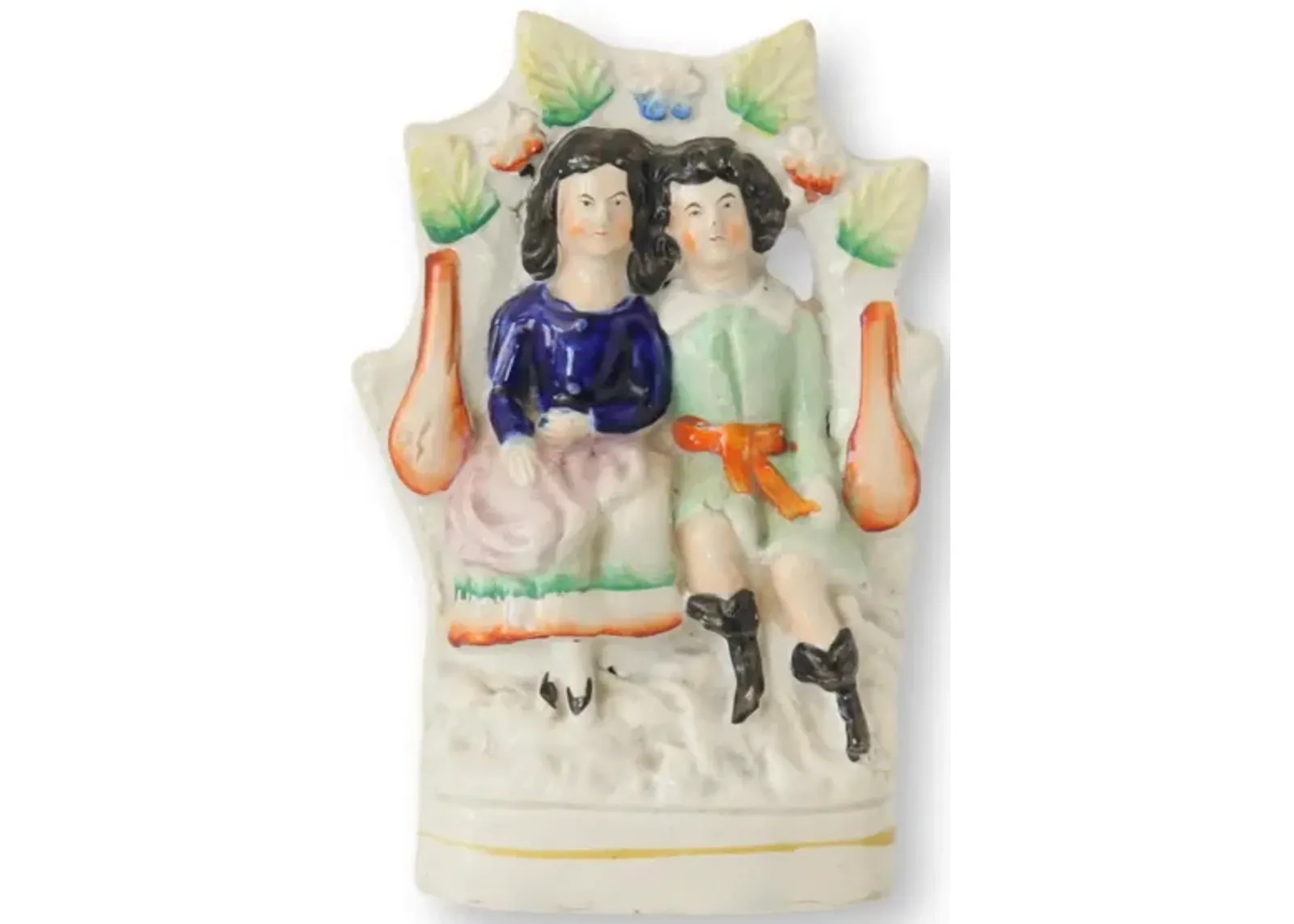 19th-C. Staffordshire with Children - White