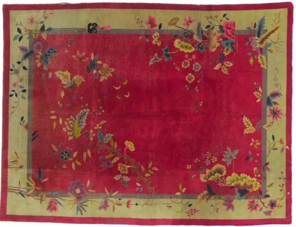 Antique Chinese Art Deco Rug, 9' x 11'9