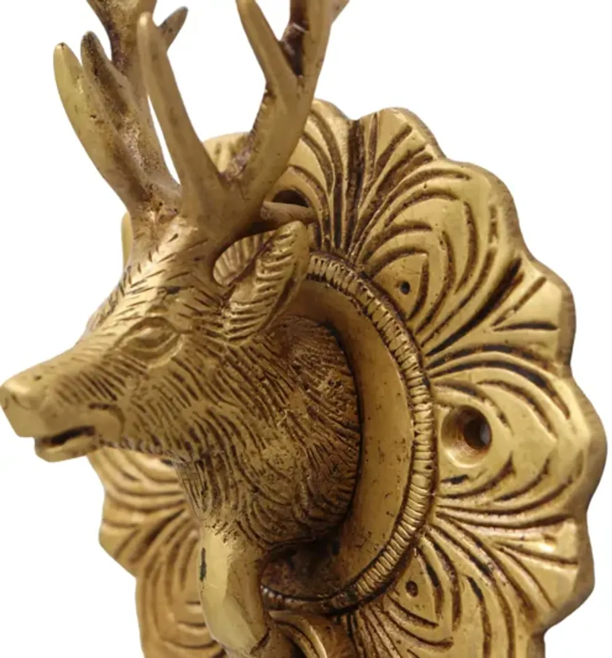 Brass Deer Door Knocker - Gold