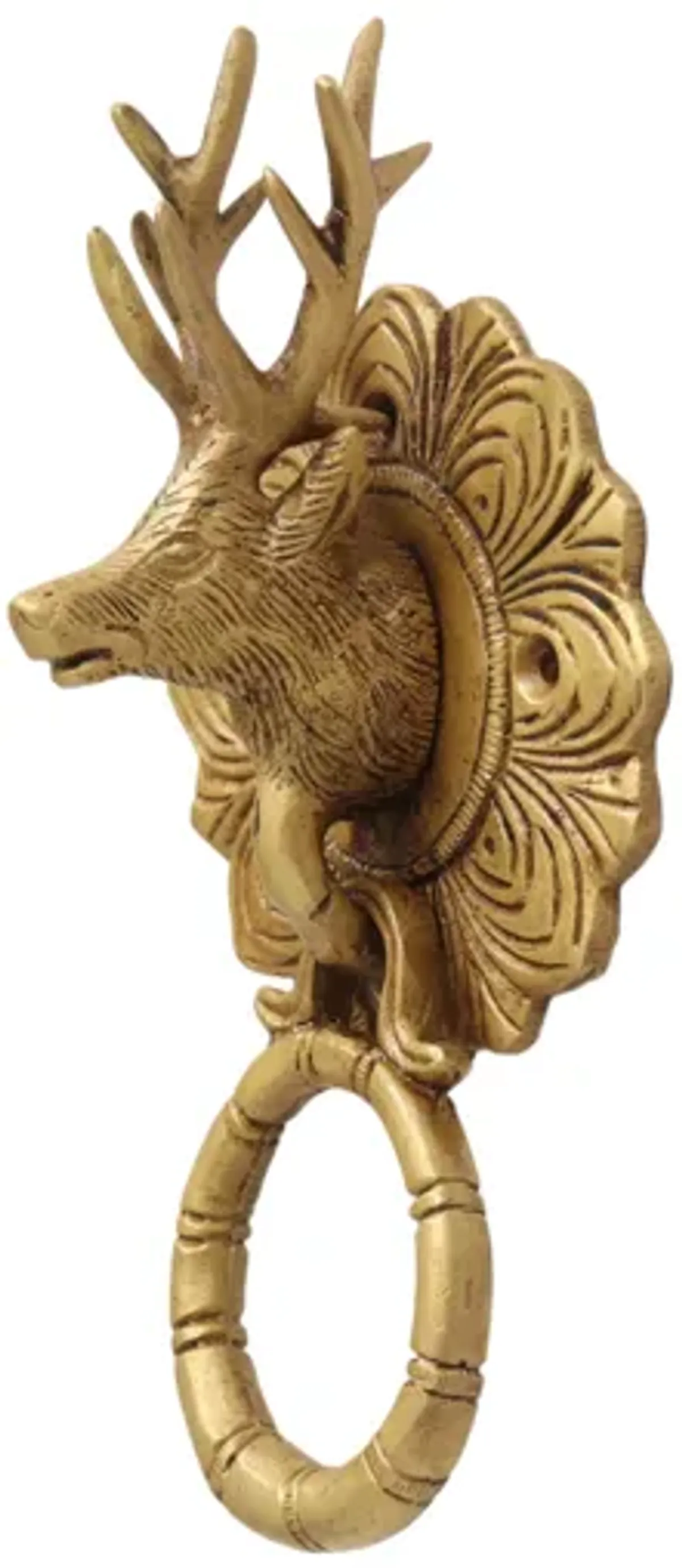 Brass Deer Door Knocker - Gold