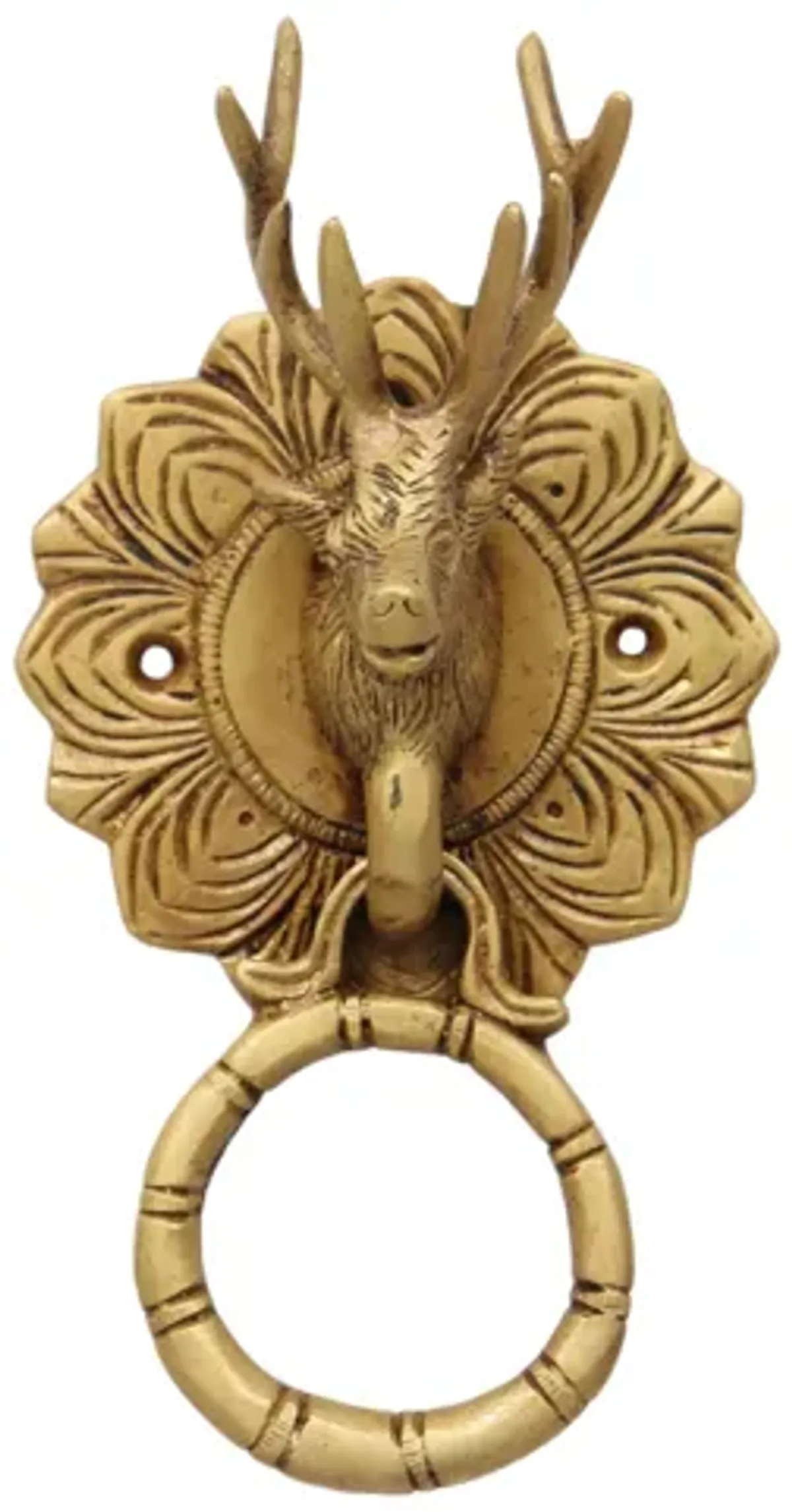 Brass Deer Door Knocker - Gold