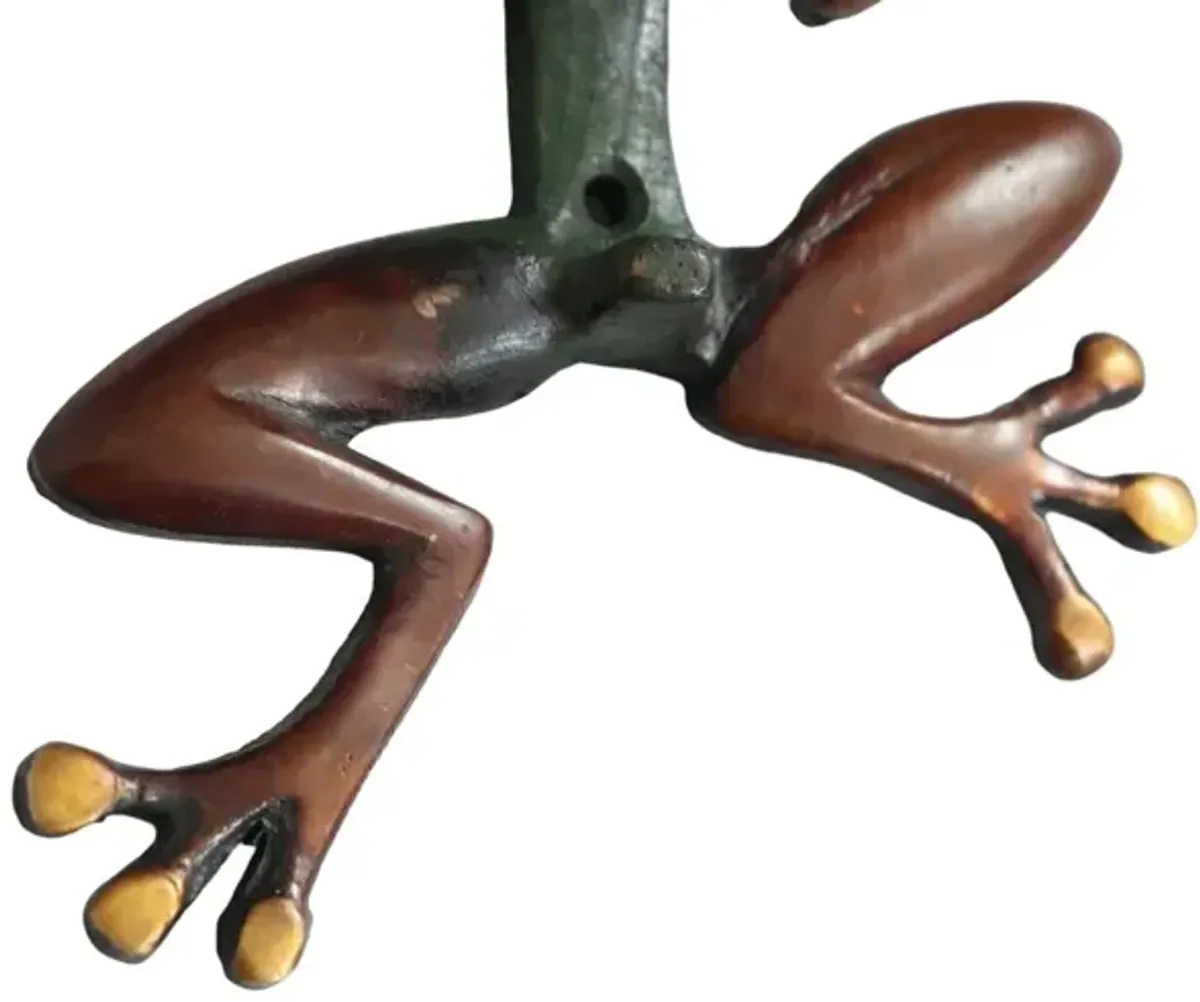 Red Brass Tree Frog Door Knocker - Interesting Things