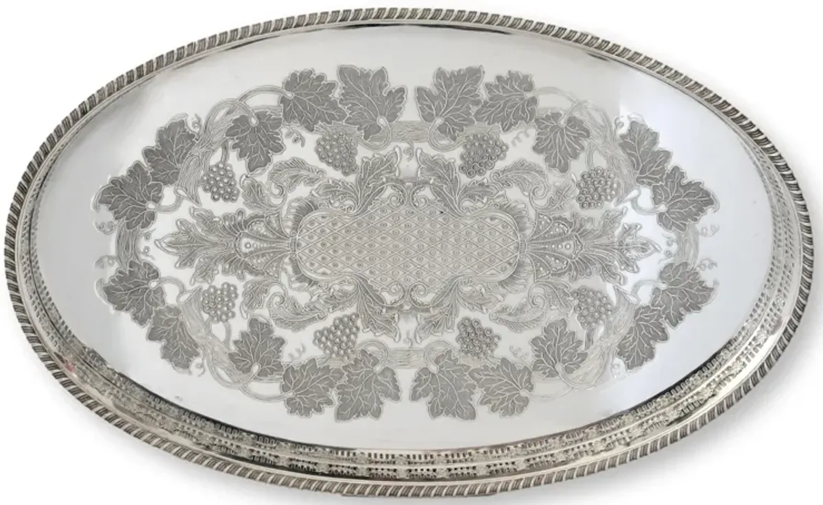 English Gallery Tray w/Crystal Inserts - Clear