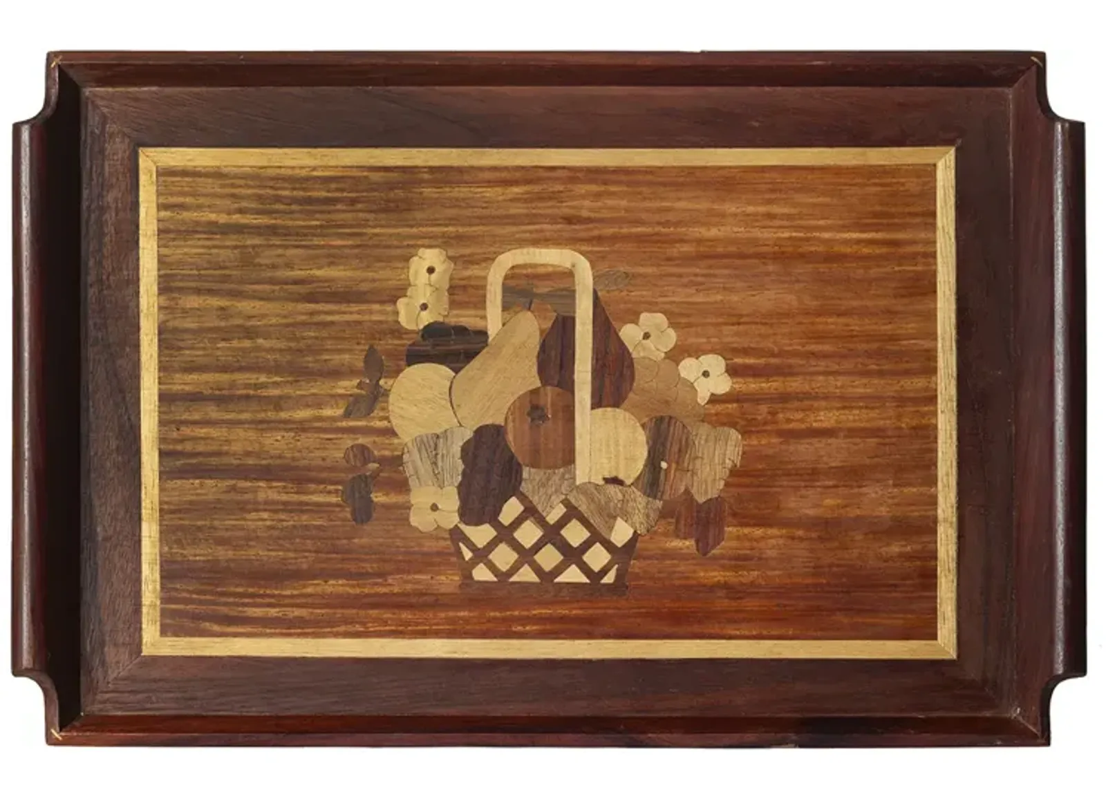 Italian Marquetry Serving Tray - Brown