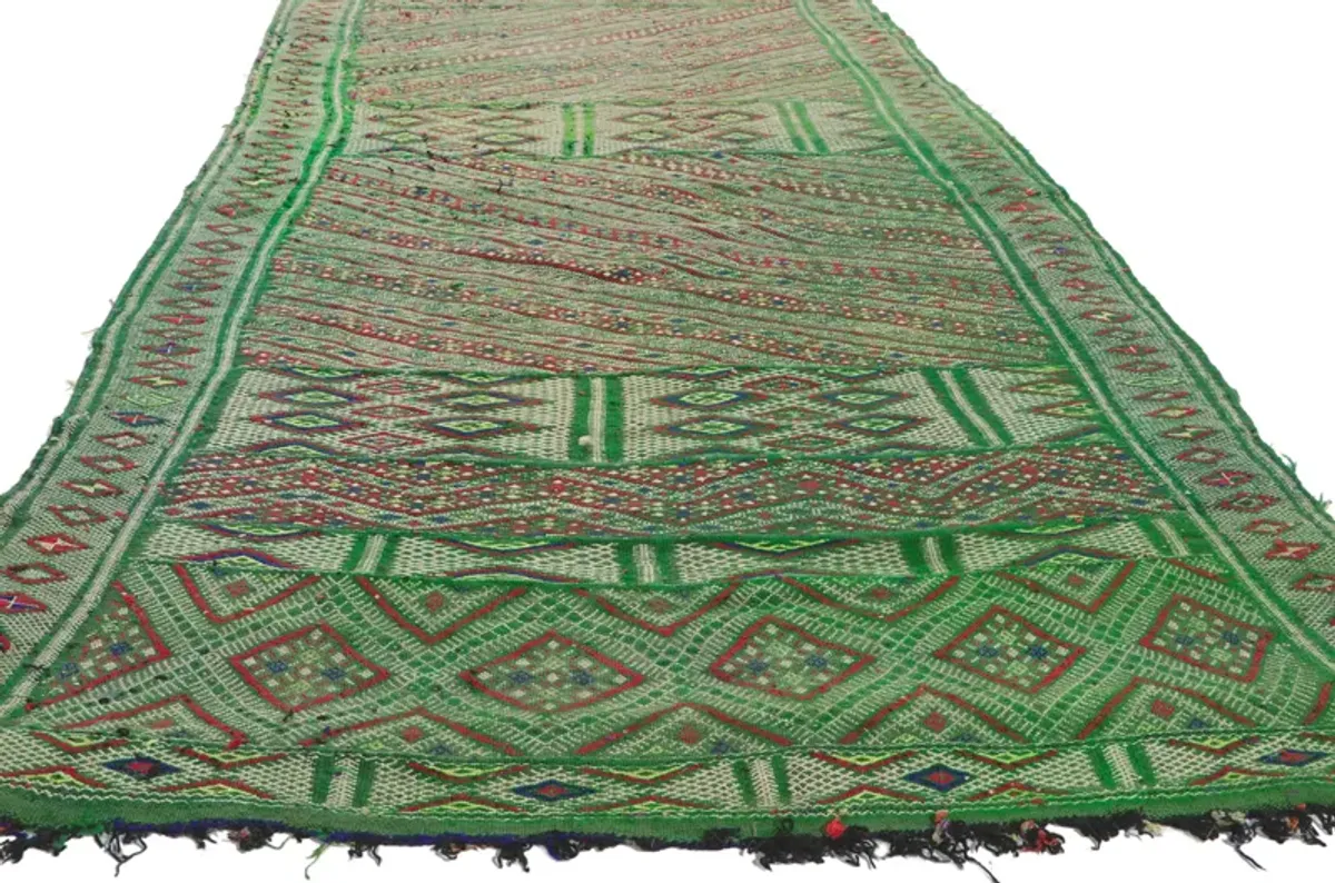 Zemmour Moroccan Kilim Rug, 4'4 x 16'3