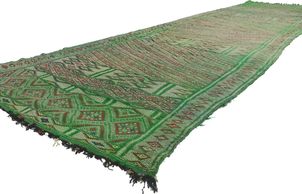 Zemmour Moroccan Kilim Rug, 4'4 x 16'3