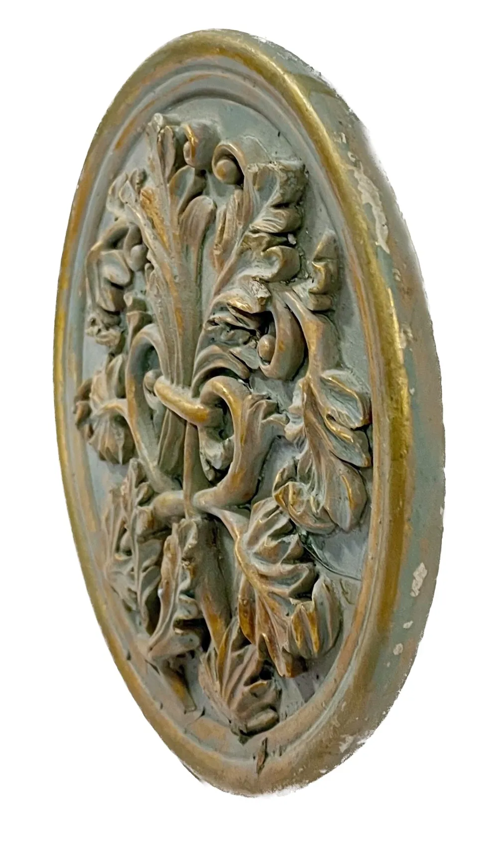 Gilt Plaster Acanthus Leaf Medallion - Brown