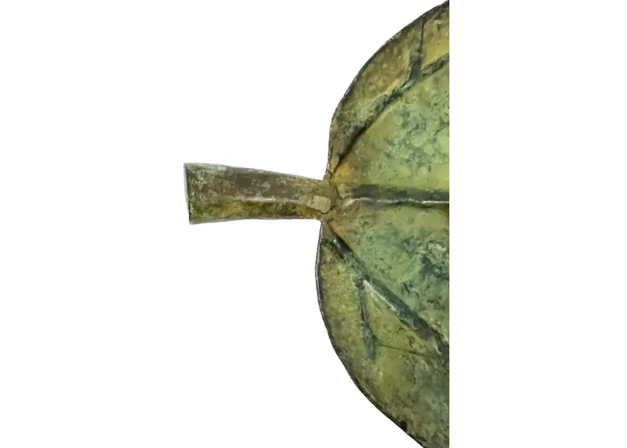 Pressed Bronze Leaf Platter - green