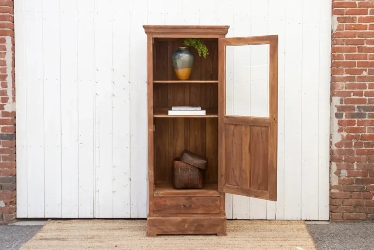 Slim Antique Teak Colonial Cabinet - de-cor - Brown