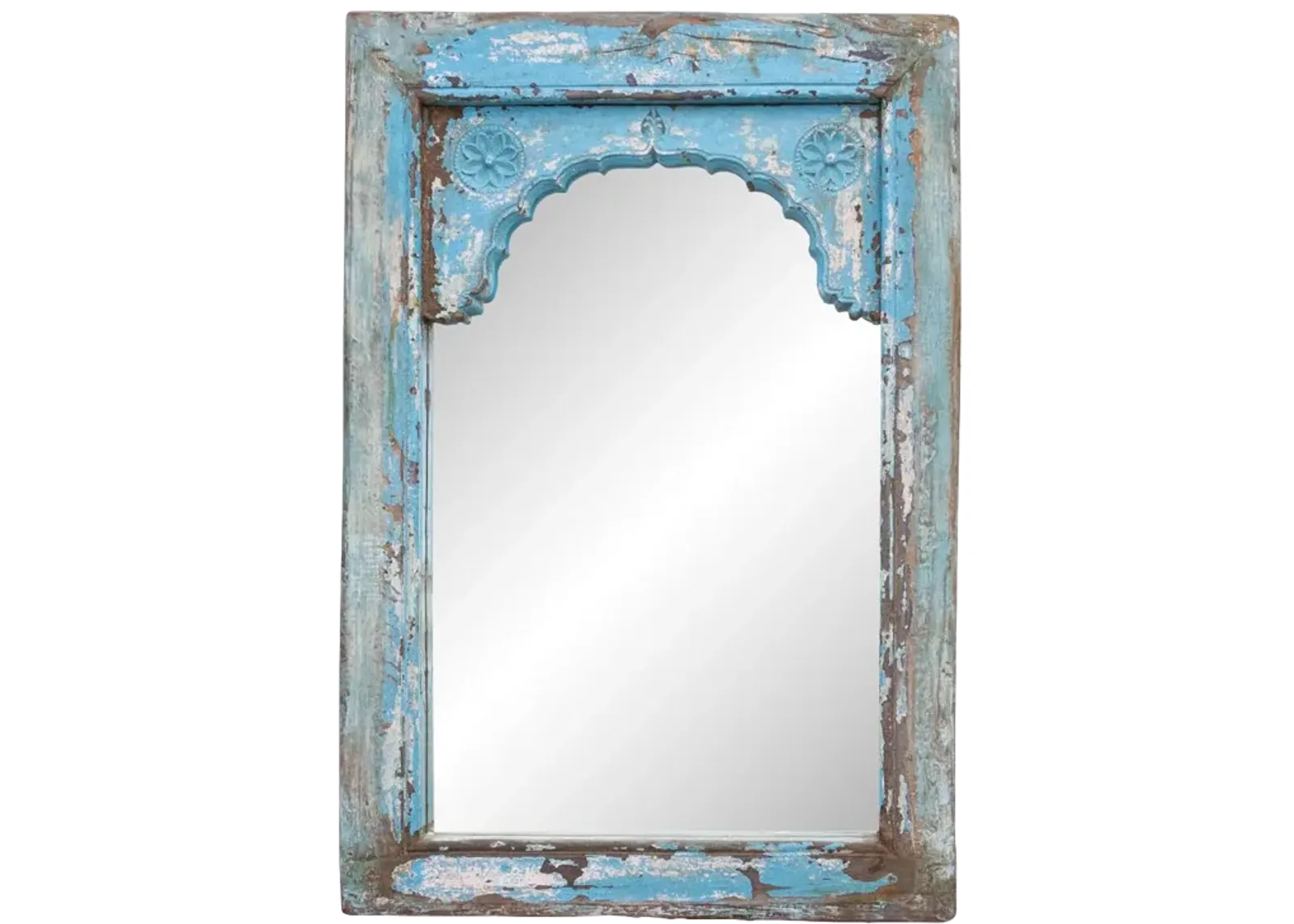 Blue Arched Frame Mirror