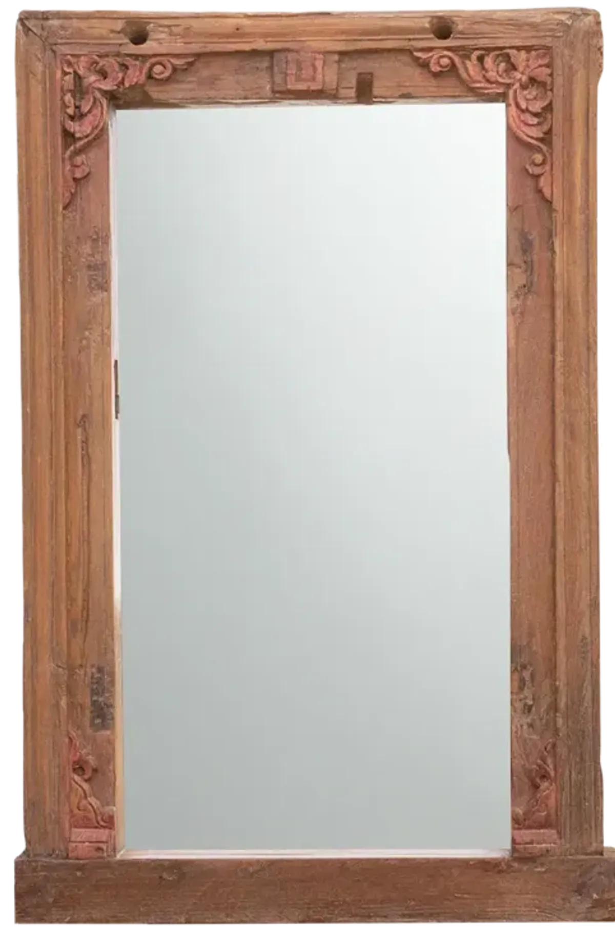 Antique Carved Indo-French Mirror - de-cor - Brown