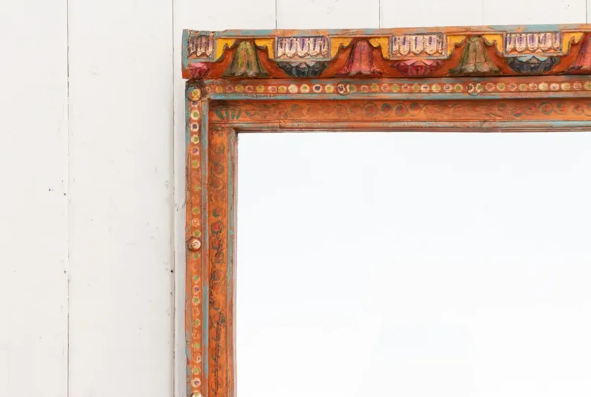 Antique Indian Rustic Mirror - Brown