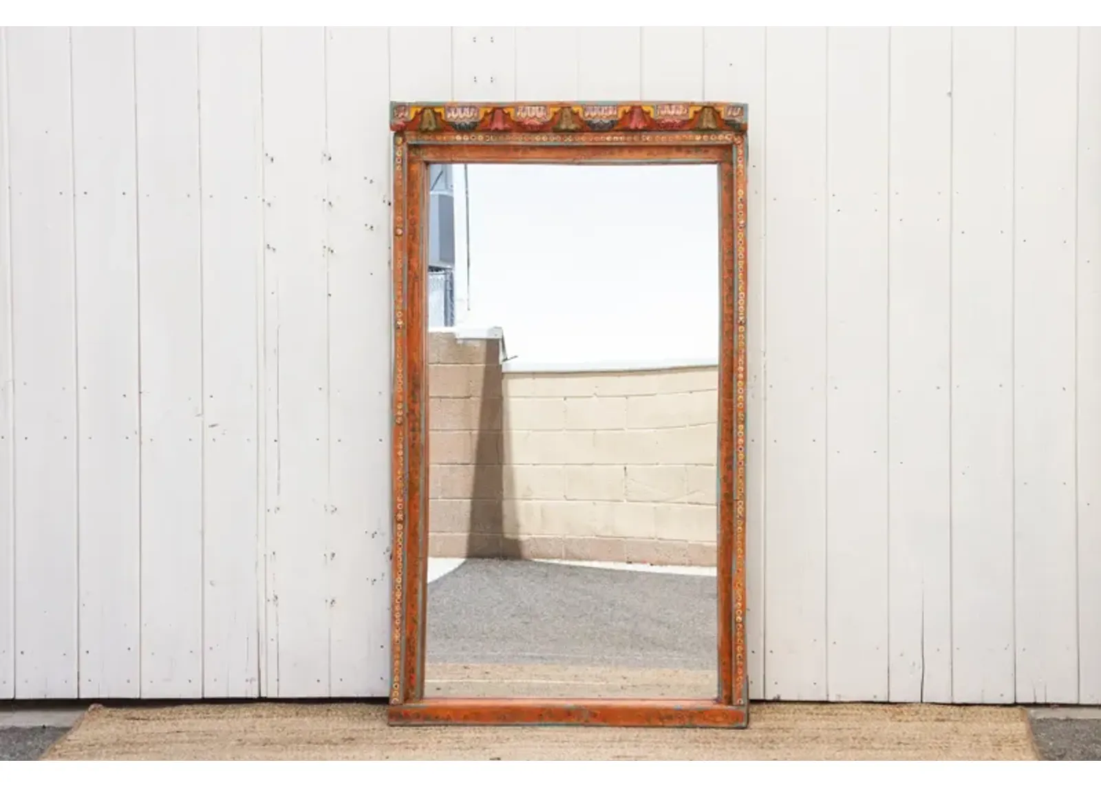 Antique Indian Rustic Mirror - Brown