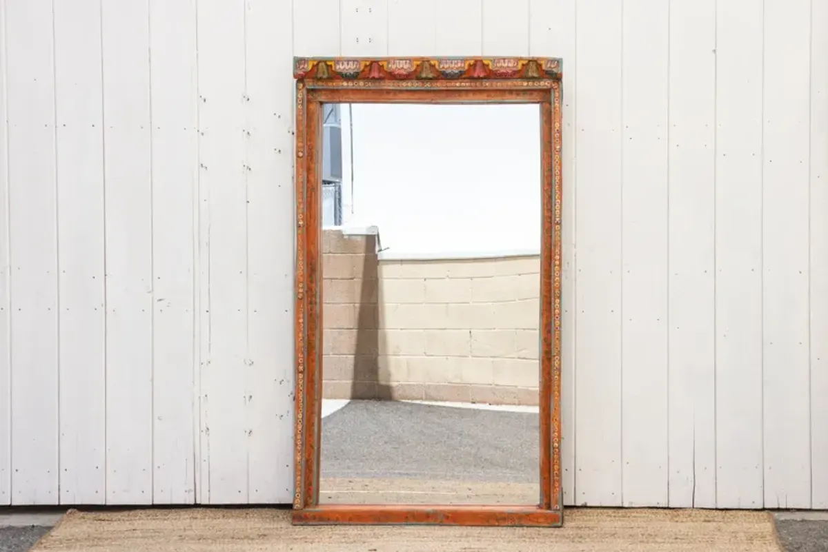 Antique Indian Rustic Mirror - Brown