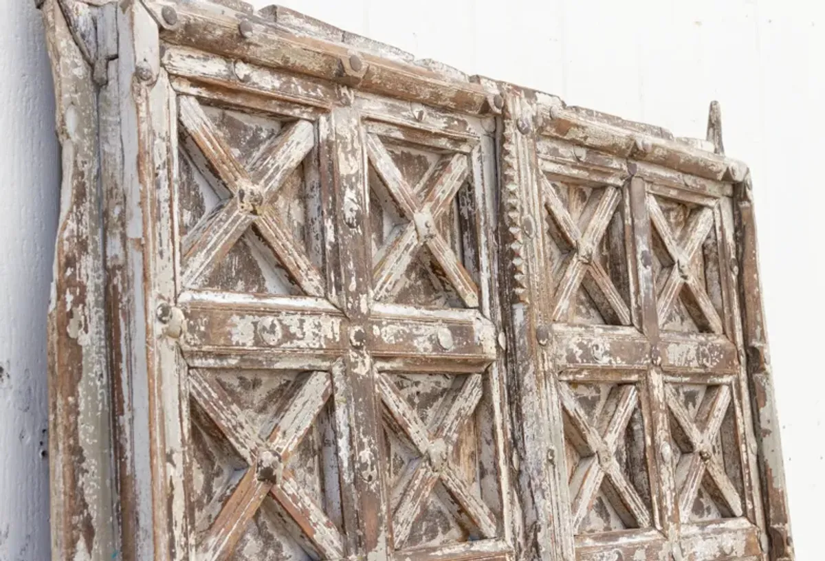 Rustic Spanish Painted Door - de-cor - Brown