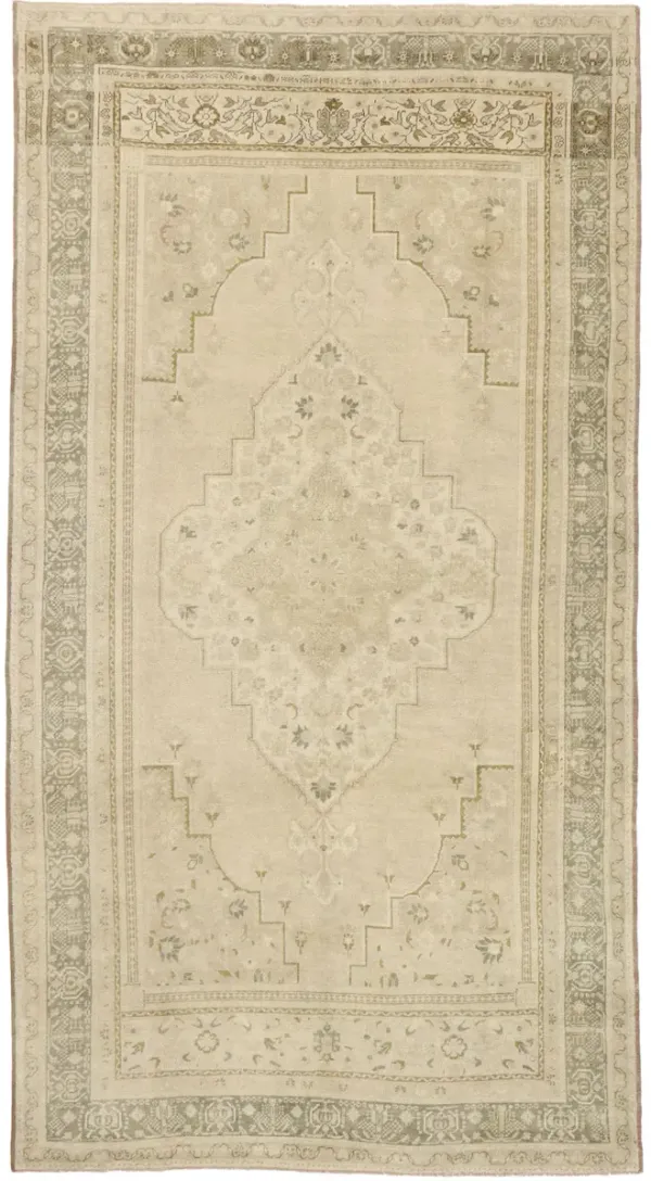 Muted Vintage Oushak Rug, 7'5 x 13'8