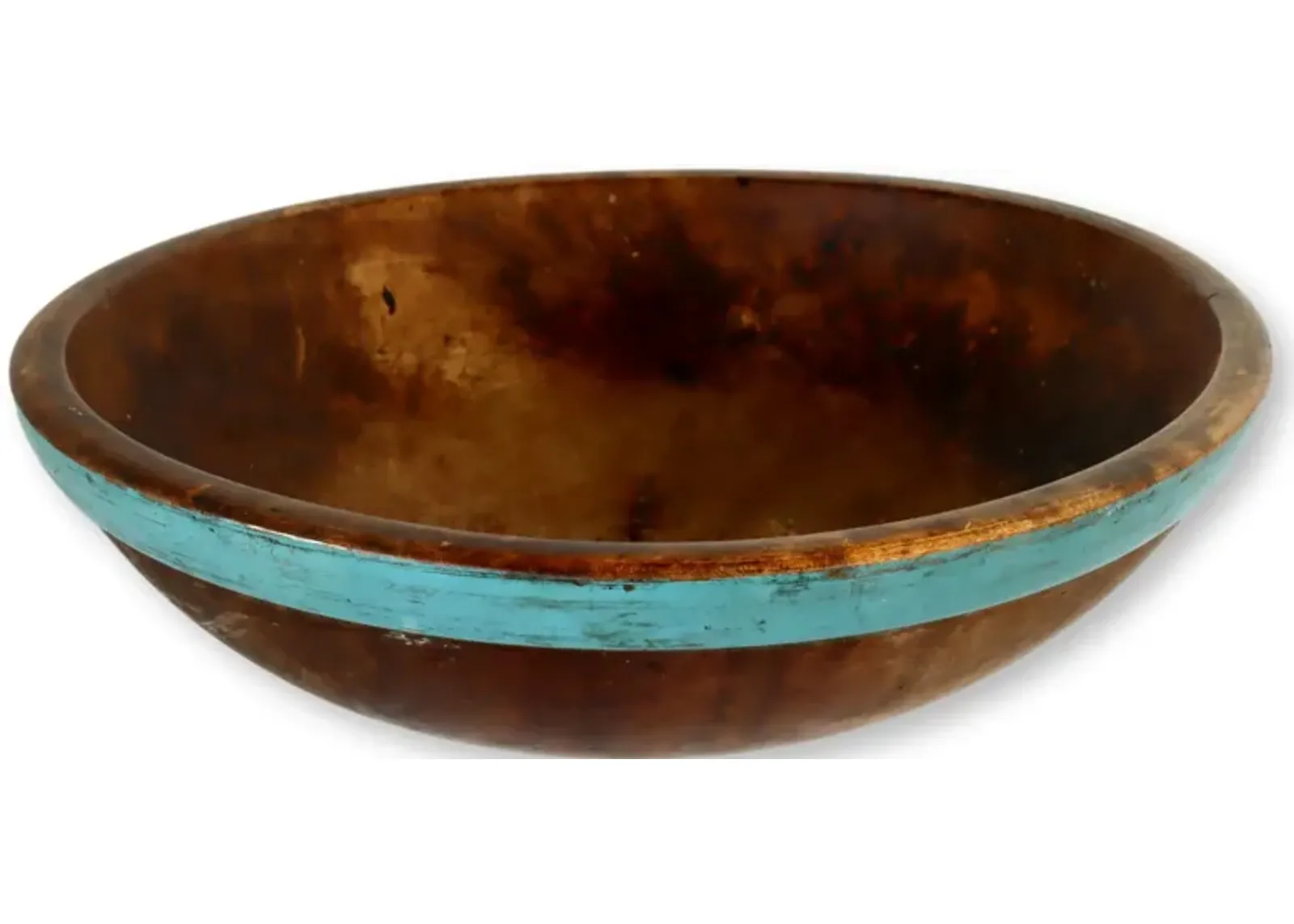 Antique American Blue Banded Dough Bowl