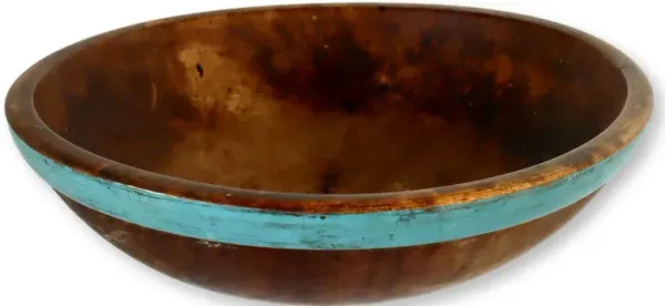 Antique American Blue Banded Dough Bowl - New England Mercantile