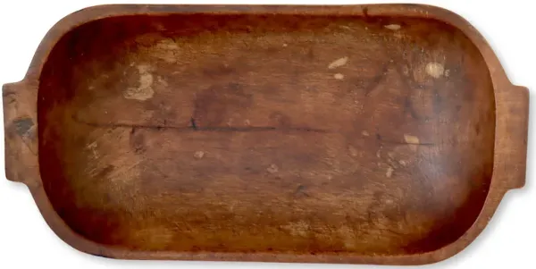 Antique French Wood Dough Bowl /Trencher - New England Mercantile - Brown