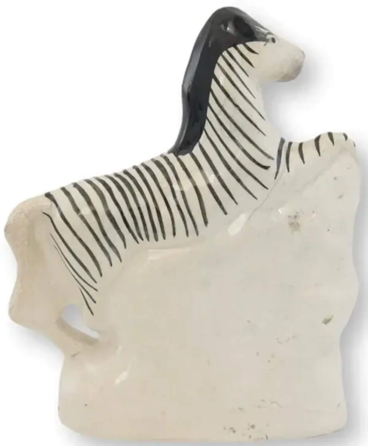19th-C. Staffordshire Zebra - Rose Victoria - Black