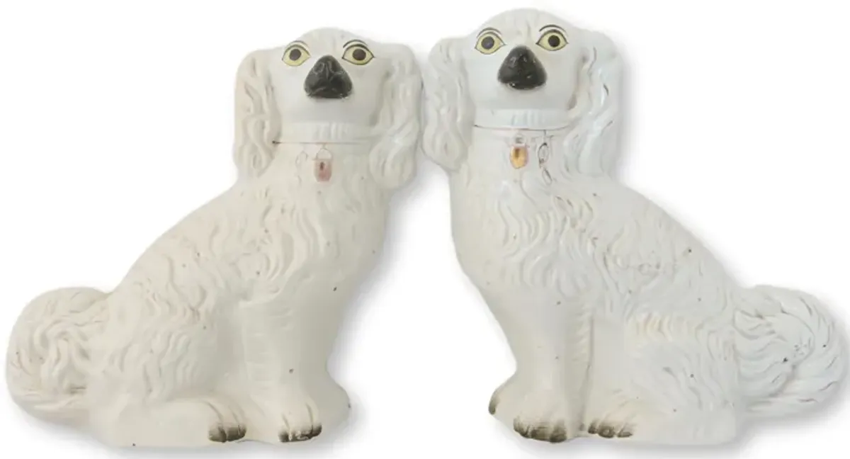 19th-C. Staffordshire King Charles Dogs