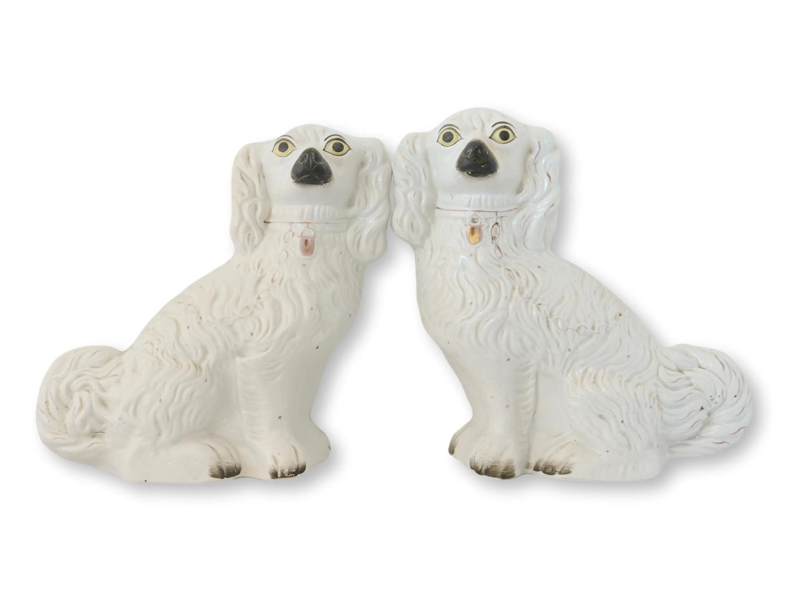 19th-C. Staffordshire King Charles Dogs