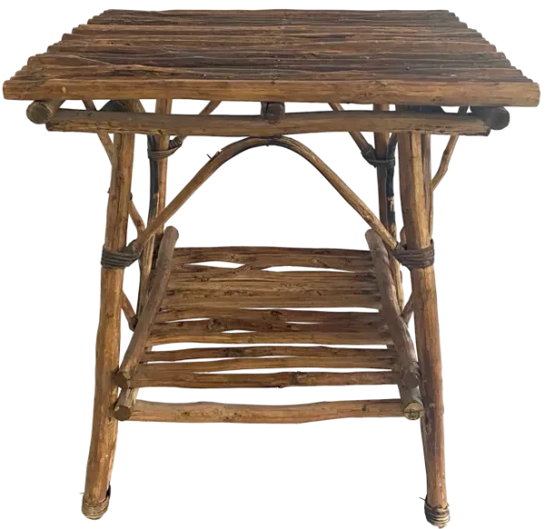 Artisan Crafted Twig Side Table - Brown