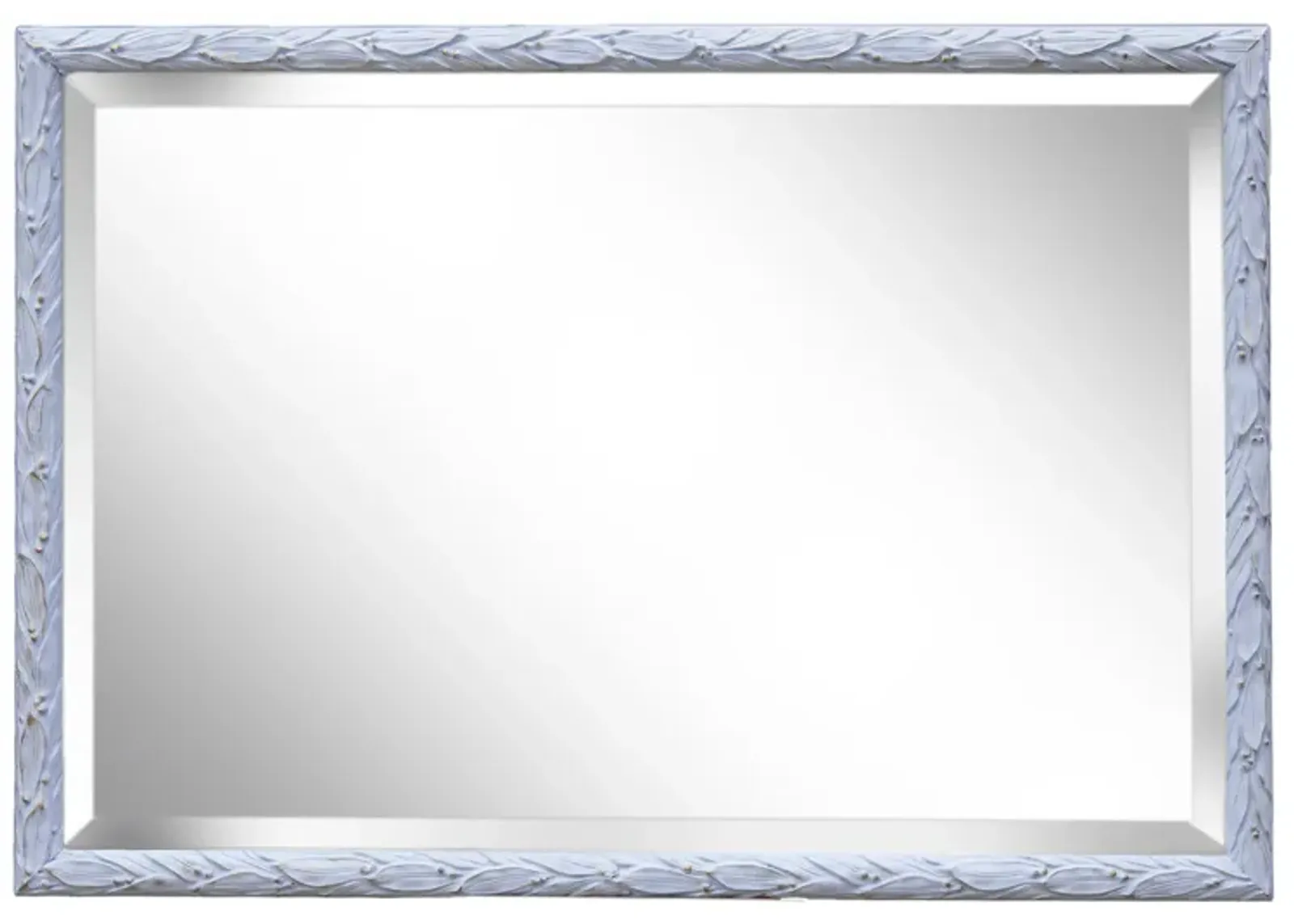 Blue Frame /Gold Accents Beveled Mirror