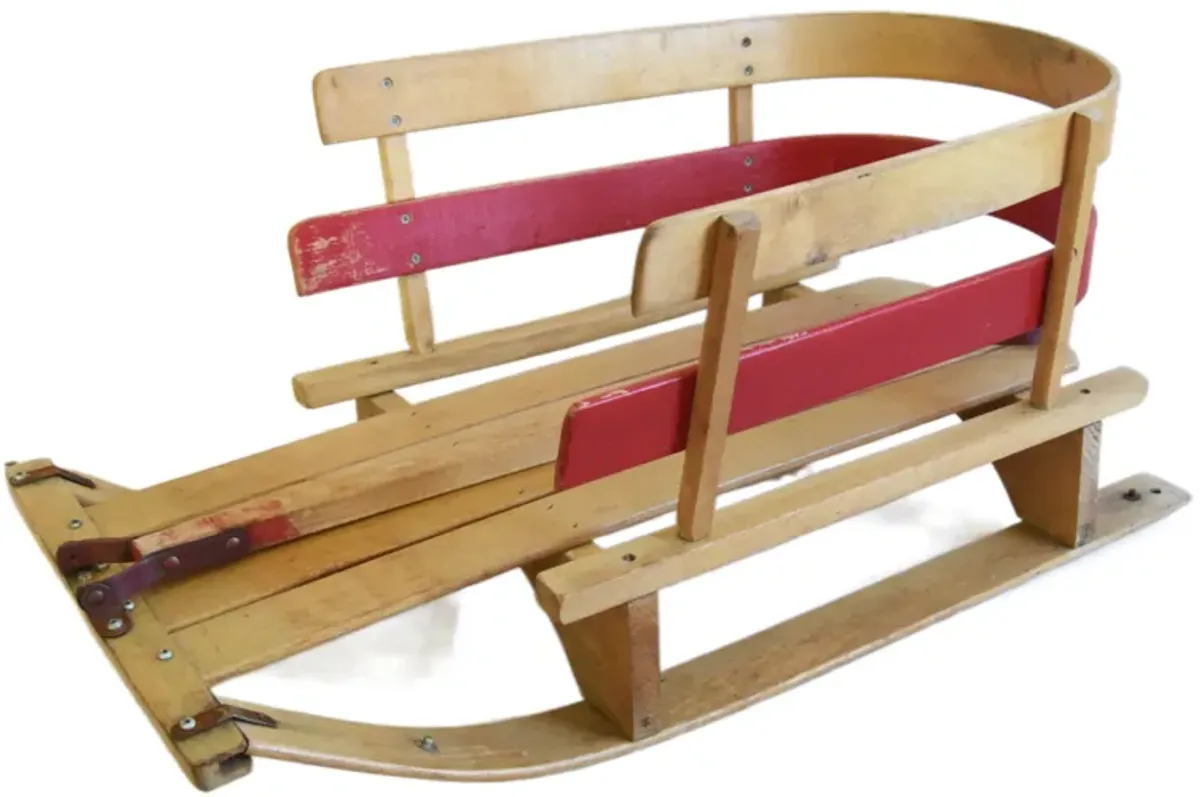 Children's Snow Pull Sled with Handle - Brown