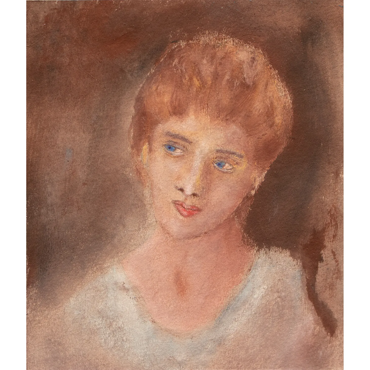 Limited Edition - Portrait of a Woman - Vintage Painting - Brown