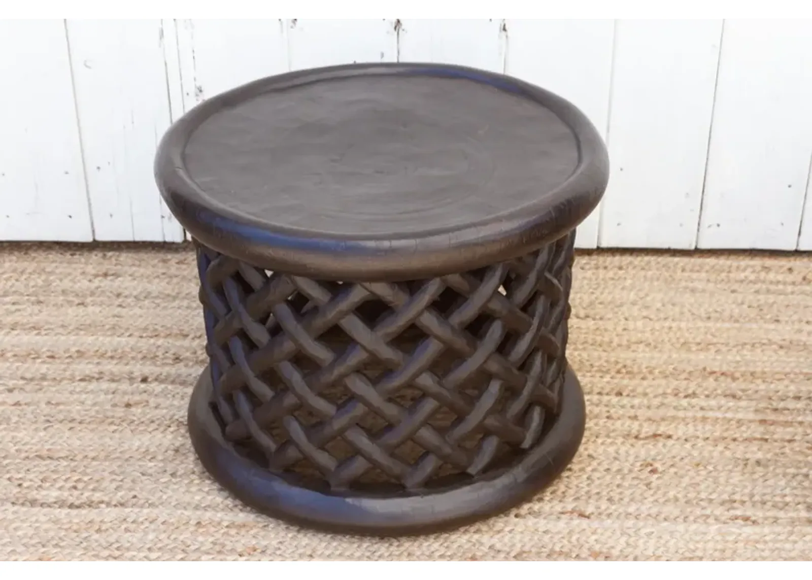 African Bamileke Side Table - Set of 2 - Brown