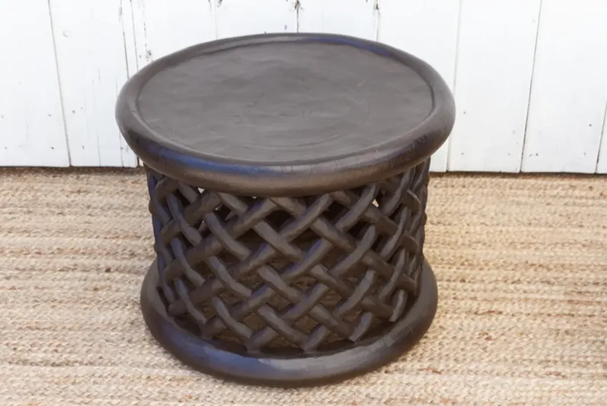 African Bamileke Side Table - Set of 2 - Brown