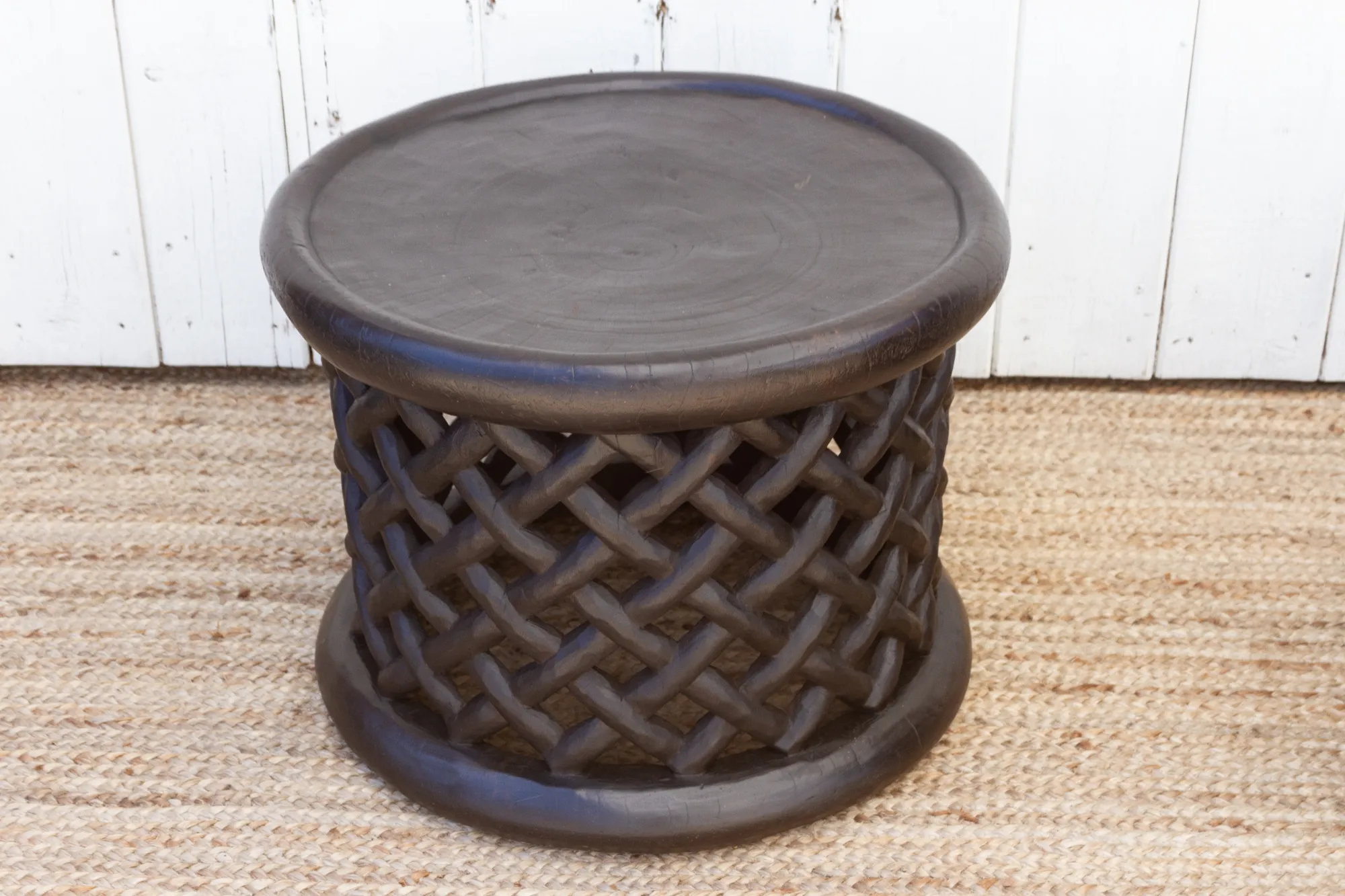 African Bamileke Side Table - Set of 2 - Brown