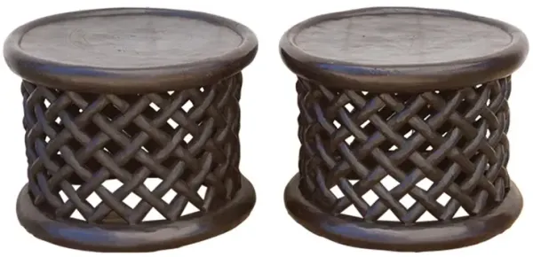 African Bamileke Side Table - Set of 2 - de-cor - Brown
