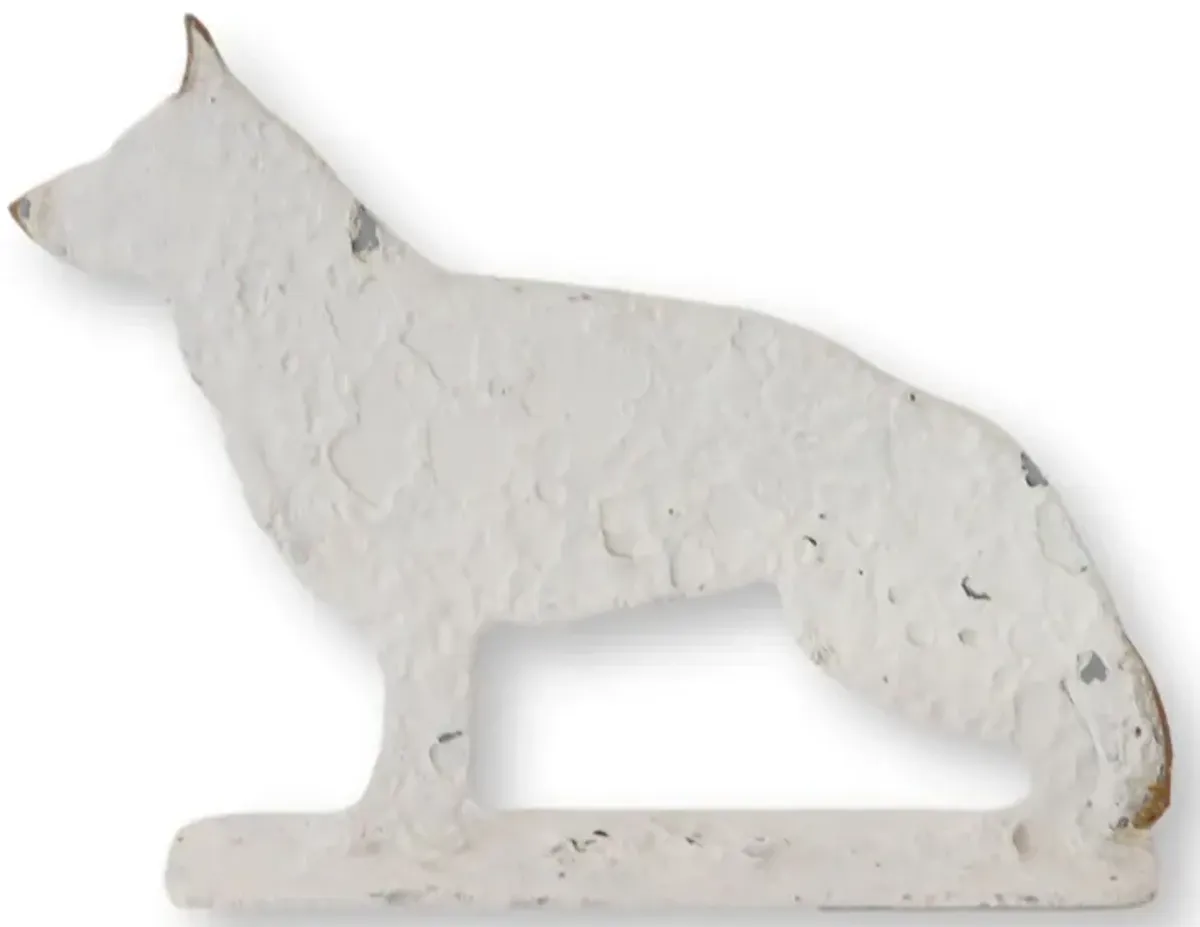 Salvaged Metal German Shepherd - White