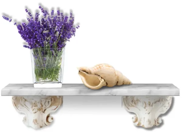 Antique French Whitewashed Wall Brackets - New England Mercantile